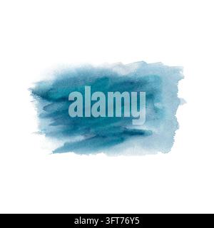 Hintergrund: Aquarell, blau, abstrakte Malerei, Textur, Himmel, blaues Aquarellpapier, Wolken, Gradient, Aquarellwaschung, Farbspritzer, Tinte, Meer, dunkel Stockfoto