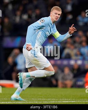 Manchester, UK. 14. Okt., 2026. Erling Haaland von Manchester City während des UEFA-Champions-League-Spiels Manchester City gegen Paris Saint Germain im Etihad-Stadion, Manchester. Bildnachweis sollte lauten: Andrew Yates/Sportimage Credit: Sportimage Ltd/Alamy Live News Stockfoto