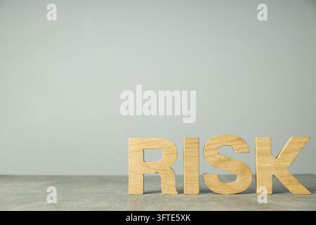 Risikoschutz und Beseitigung des Risikos, Platz für Text Stockfoto