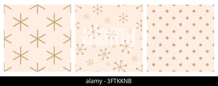 Beiges Wintermuster-Set Stock Vektor