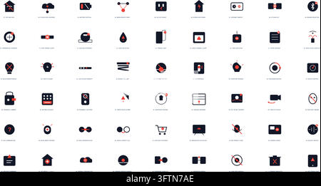 Smart-Home-Probleme-Symbolset IoT-Geräte-Defekt-Glitch-Anzeichen Stock Vektor