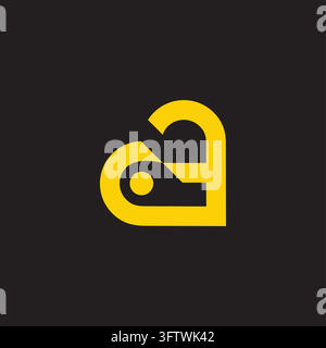 Buchstabe a cf einfaches Liebesniedliches Logo Vektor Stock Vektor