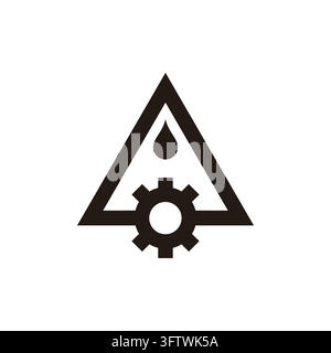 cog machine oil dreieckige Form industrielles Logo Vektor Stock Vektor