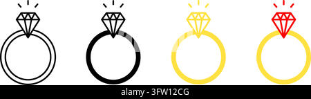 Diamantring-Symbole. Stock Vektor