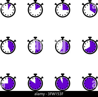 Timer-Uhr-Symbole. Stock Vektor