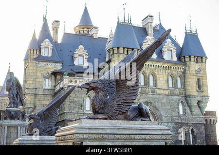 Samara, RUSSLAND - 23. MAI 2026: Touristenzentrum Garibaldi-Schloss im Dorf Hryaschevka, Region Samara, Russland. Stockfoto