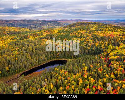 La Tuque, Quebec, Kanada in den Laurentiden Bergen in der Herbstsaison. Stockfoto