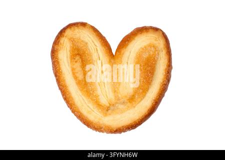 Ein Keks mit einem Ohr isoliert auf weißem Hintergrund. Nahaufnahme von Keksen. Stockfoto