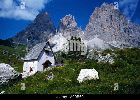 Sellajoch. Der Langkofel. Stockfoto