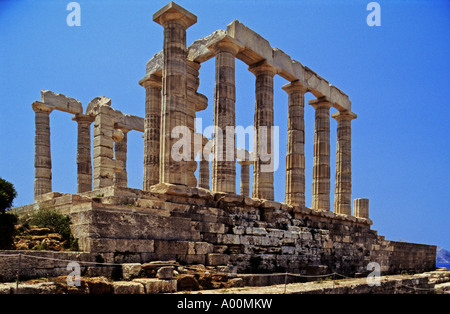 TEMPEL DES POSEIDON KAP SOUNION GRIECHENLAND Stockfoto