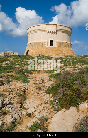 dh Torre de Fornells FORNELLS MENORCA Spanisch erbaut Wehrturm auf Seacliff Hügel Stockfoto