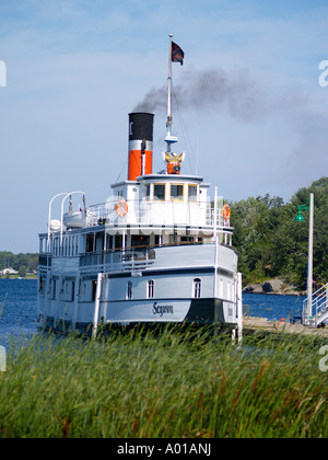 R M S Segwun arbeitet auf der Muskoka Lakes, ist die älteste operative Dampfschiff in Nordamerika und Kohlekraftwerk. Stockfoto