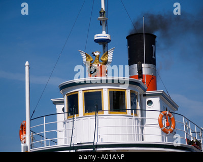 R M S Segwun arbeitet auf der Muskoka Lakes, ist die älteste operative Dampfschiff in Nordamerika und Kohlekraftwerk. Stockfoto