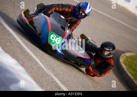 Course de Côte de Verbois Suisse Höhe Motorrad Rennen Verbois Schweiz Stockfoto