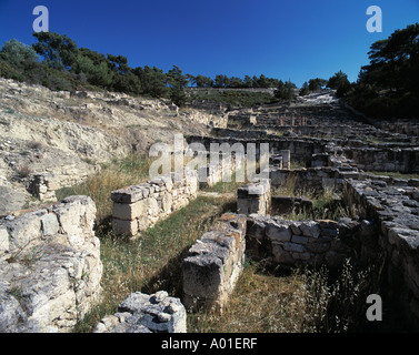 Ausgrabungsgelaende, Antike Stadtanlage von Kamiros, Ruinen, Kamiros, Rhodos, Dodekanes Stockfoto