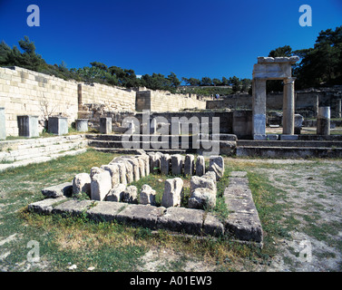 Ausgrabungsgelaende, Antike Stadtanlage von Kamiros, Ruinen, Kamiros, Rhodos, Dodekanes Stockfoto