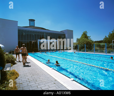 D-Bad Abbach, Donau, Bayern, Kaiser Therme, Thermen, im Freien, Schwimmbad, öffentliches Bad Stockfoto