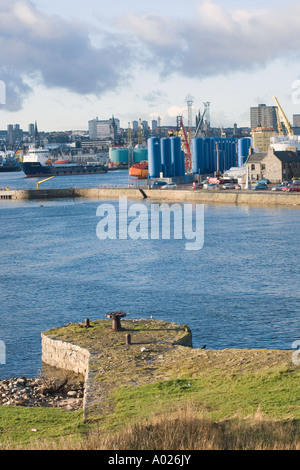 Aberdeen Stadt Hafen und dock Einrichtungen   Hafen im Nordosten von Schottland.  Aberdeenshire-Schottland-Großbritannien Stockfoto