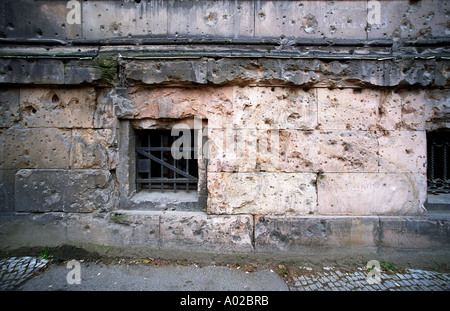 Berlin, Deutschland. Kugel Angst Wände auf der Museumsinsel im ehemaligen Ostteil von Straßenkämpfen in WW2 übrig. Stockfoto