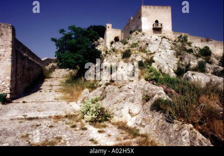 Turm und Balkon der Königin Himilce (Frau des karthagischen Hannibal Barca). La Costera Bezirk. Provinz Valencia. Spanien Stockfoto