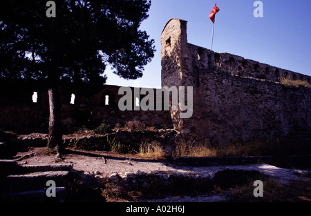 Burg von Xativa. La Costera Bezirk. Provinz Valencia. Comunidad Valenciana. Spanien. Stockfoto