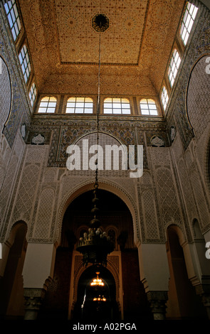 Marokko Meknes Moulay Ismail Mausoleum geformt und dekoriertes Zimmer Stockfoto