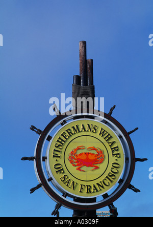 Berühmte Schild für Fishermans Wharf San Francisco Stockfoto