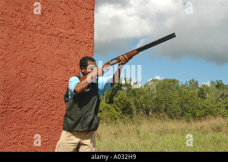 Tontaubenschießen Casa de Campo Dominikanische Republik Skeet Bereich Karibik Mega Resort karibischen Inseln Stockfoto