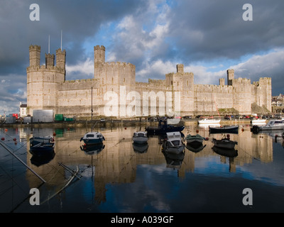 Caernarfon Castle in Nordwales Stockfoto