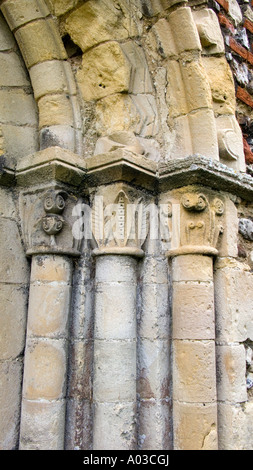 Detail der westlichen Tür, Suffolk Kirche, East Anglia, England UK Stockfoto