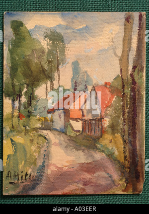 DER WEG VOM BEAUDIGNIES ZUM GHISSIGNIES TEIL EINER SAMMLUNG VON ÖLGEMÄLDEN 1914 1918 ANGEBLICH VON ADOLF HITLER Stockfoto