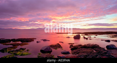 Panoramablick über den Sound of Jura genommen in der Nähe von Kilberry Argyll, Schottland Stockfoto