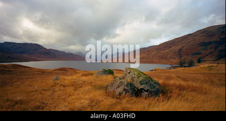 Panoramablick über Loch Arklet in der Nähe von Aberfoyle in die Trossachs-Schottland Stockfoto