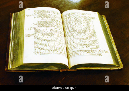 Archiv, Bibliothek, Museum, Bücher, antike, Texte, Manuskripte, schreiben, Folianten, Lagerung, Bibliothekar, Kurator, Depotbank, gebunden, alt Stockfoto