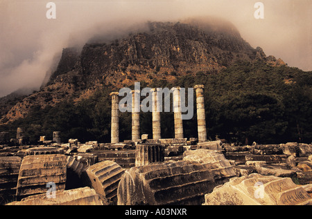 Athena Temple gebaut vom Architekten Pytheos, neue Priene, Teloneia Türkei. Stockfoto