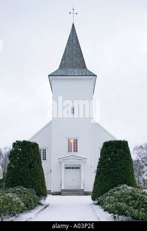 Hölzerne Kirche in Norwegen Stockfoto