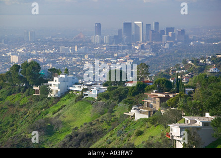 Hollywood Hills-Ansicht von Century City, Los Angeles, Kalifornien, USA Stockfoto