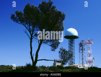 Militärische Sendestation Puig de Randa Mallorca Spanien Stockfoto