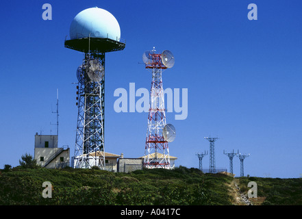 Militärische Sendestation am Puig de Randa Mallorca Spanien Stockfoto