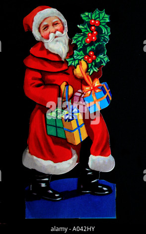 Einen alten Stil Englisch ausgeschnitten Aufkleber von Santa Claus Stockfoto