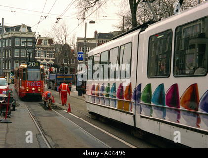 Straßenbahn Metro Amsterdam Niederlande Holland Stockfoto