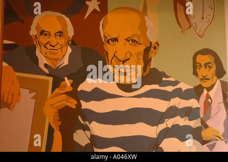 Die drei beliebten katalanischen Maler: Miro, Picasso Und Dali. Barcelona, Katalonien, Spanien, Europa Stockfoto