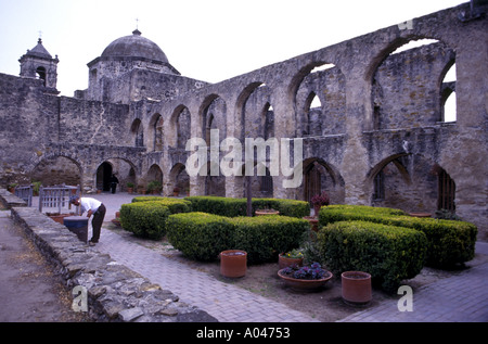 Mission San Jose in der Nähe von San Antonio Texas gebaut im Jahre 1731 von den Spaniern Stockfoto