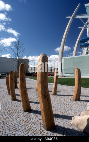 Moderne Kunst außerhalb Greenock Freizeitzentrum Schottland Stockfoto