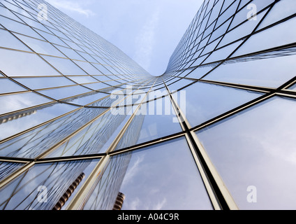 Wolkenkratzer, niedrigen Winkel, abstrakte Ansicht Stockfoto