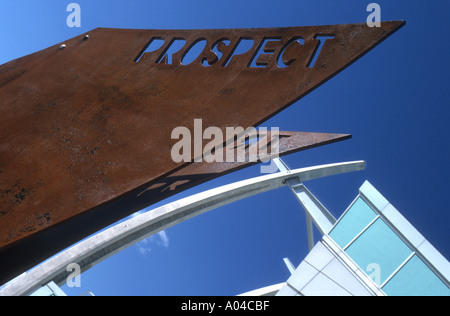 Moderne Kunst außerhalb Greenock Freizeitzentrum Schottland Stockfoto