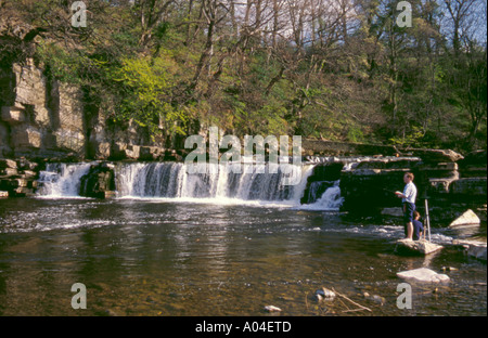 Fällt auf den Fluß Swale, Richmond, North Yorkshire, England, UK. Stockfoto