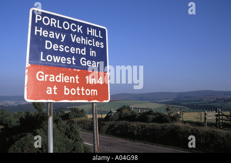 porlock a39 verkehrszeichen