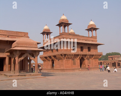 FATEHPUR SIKRI UTTAR PRADESH Indien Asien November Dirwan Khana ich Khaas Hall von privaten Publikum und Astrologen Sitz Stockfoto