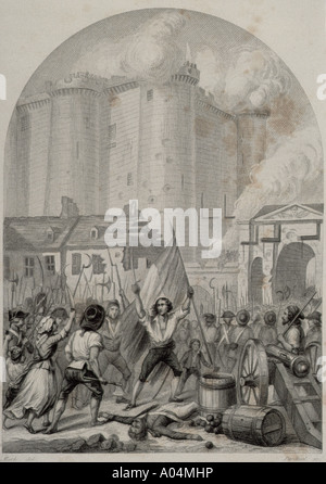 Französische Revolution. Stürmen der Bastille in Paris, 14. Juli 1789. Stockfoto
